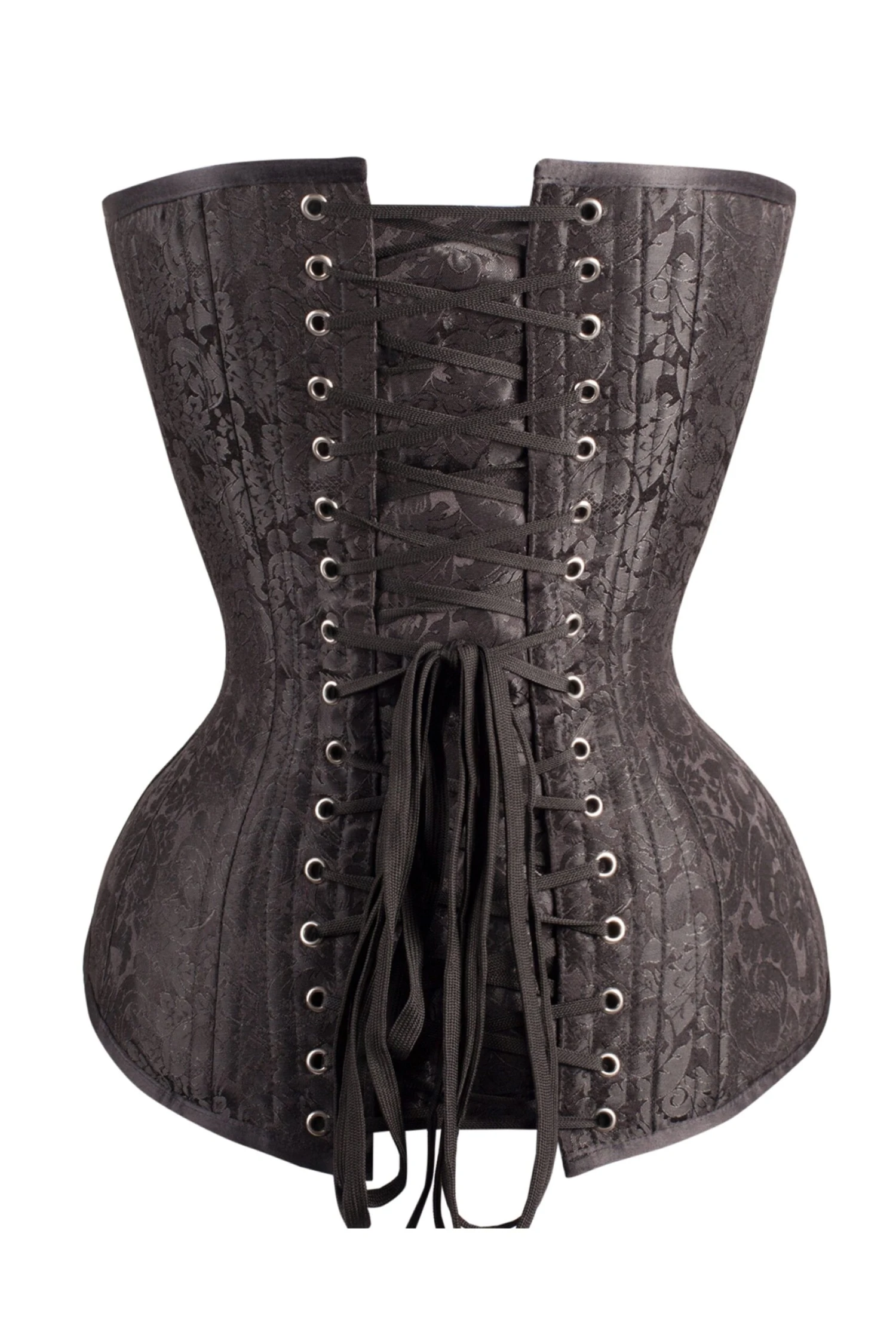Long Black Brocade Expert Waist Training Corset 5 Long Black Brocade Expert Waist Training Corset - Image 5