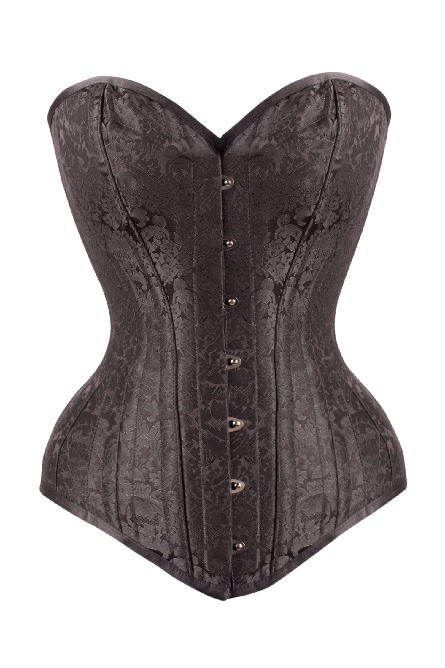 Long Black Brocade Expert Waist Training Corset 3 Long Black Brocade Expert Waist Training Corset - Image 3