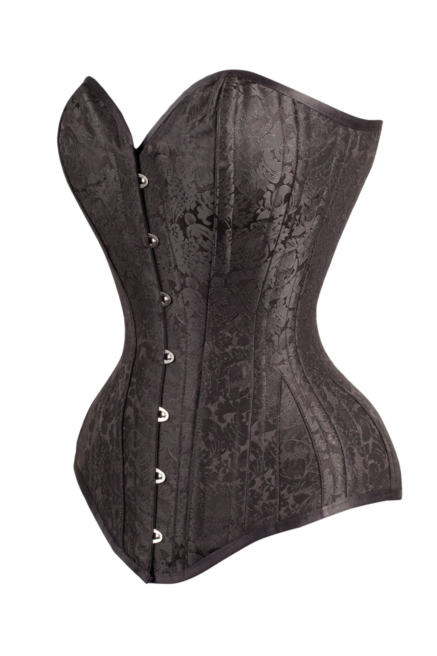 Long Black Brocade Expert Waist Training Corset 4 Long Black Brocade Expert Waist Training Corset - Image 4