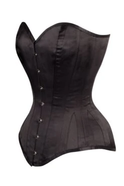 Long Line Black Satin Expert Waist Training Overbust Corset 11 Long Line Black Satin Expert Waist Training Overbust Corset -Corset Story wt 122 side 2