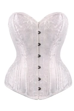 White Brocade Expert Waist Training Corset -Corset Story wt 140front 11