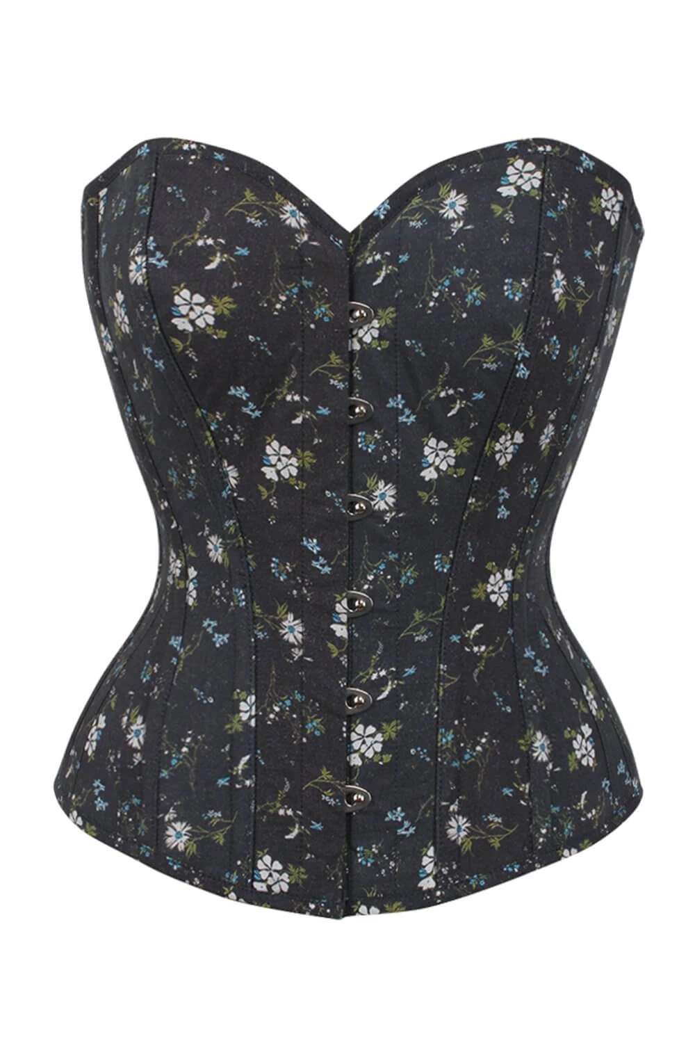 Ditsy Floral Printed Cotton Overbust Corset 12 Ditsy Floral Printed Cotton Overbust Corset - Image 12