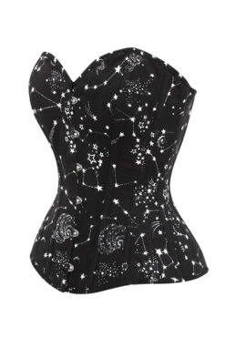 Astronomy Black Overbust Cotton Corset -Corset Story wts602 2