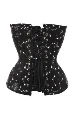 Astronomy Black Overbust Cotton Corset -Corset Story wts602 3