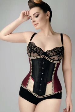 Burgundy Victorian Circus Inspired Longline Underbust -Corset Story wtste010 1 1