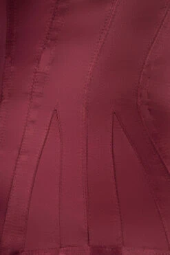 Burgundy Matt Satin Longline Waist Taming Overbust -Corset Story wtvic018 model 3 1